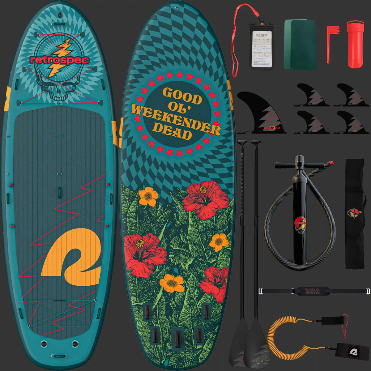 Grateful Dead Weekender Crew XL Multi-Person Inflatable Stand Up Paddle Board 15’